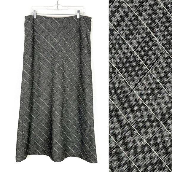 Vintage Women’s Skirt A Line Wool Blend Winter Plaid Maxi Dark Academia - Picture 1 of 9